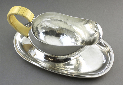 German Arts and Crafts/ Art Deco Silver Gravy Boat - Josef Arnold